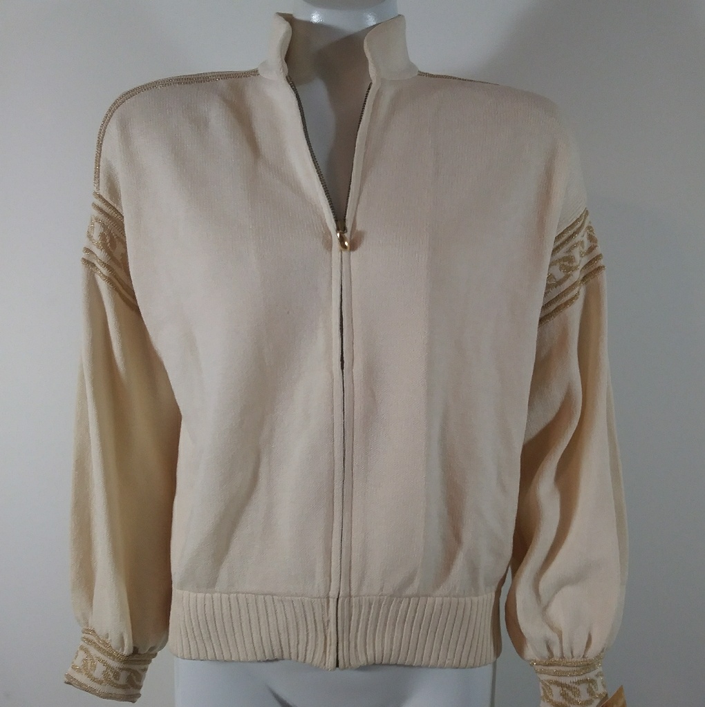 St John Vintage Knit Zip Sweater Jacket Cardigan